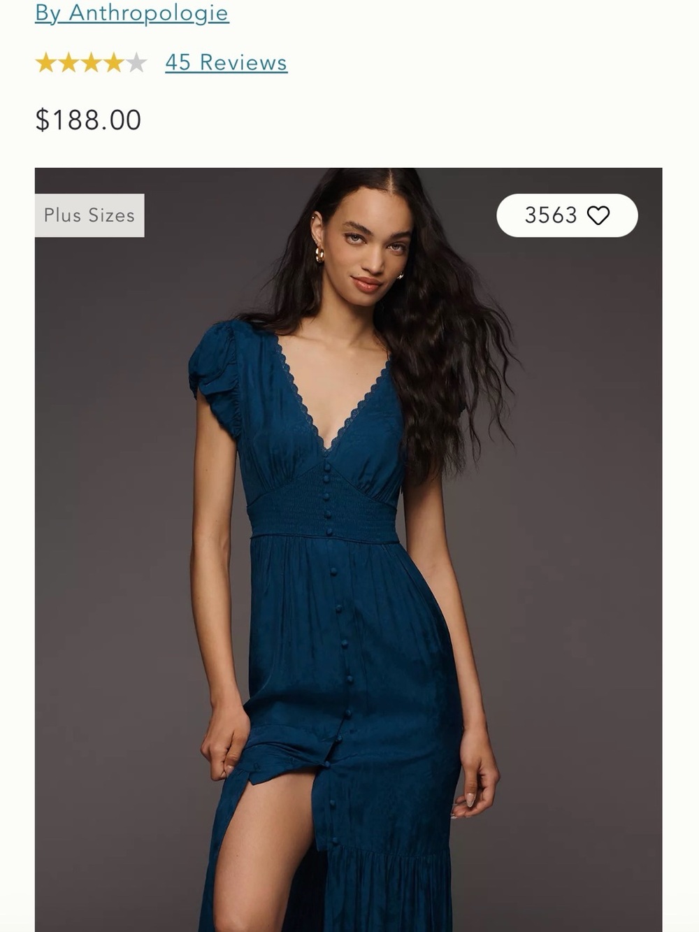 Anthropologie Peregrine Silky Midi Dress
